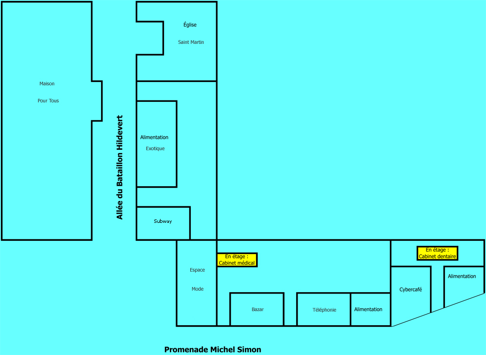 Plan des boutiques du Champy